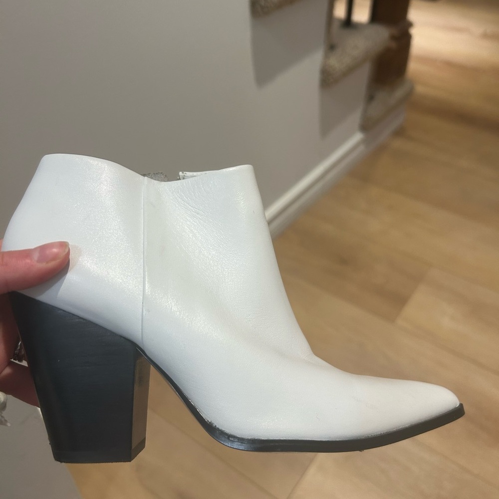 Calvin Klein White Ankle Booties